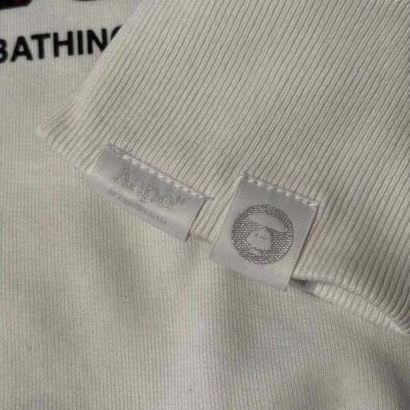 AAPE Universe Crewneck Sweater White Red Logo Size M - Picture 9 of 13